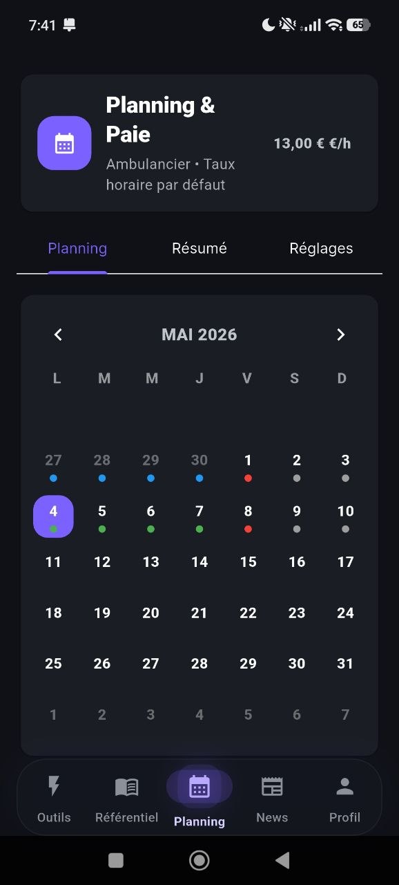Écran Planning AmbuPro